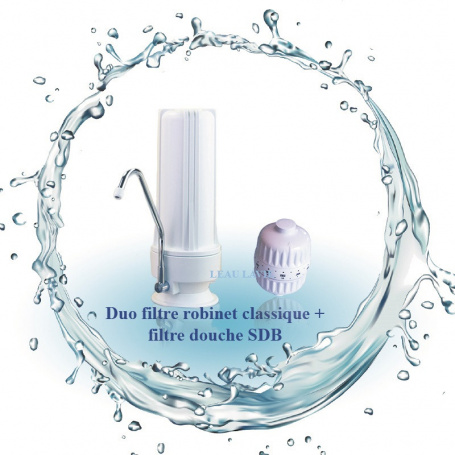 Gamme filtre eau robinet sur évier classique Filtre eau robinet - filtre douche anticalcaire SDB - letempledelavie.fr