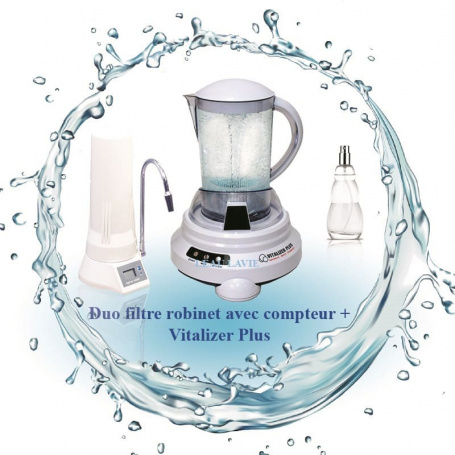 Gamme filtre eau du robinet avec compteur volumétrique Filtre eau robinet - dynamiseur d'eau - letempledelavie.fr