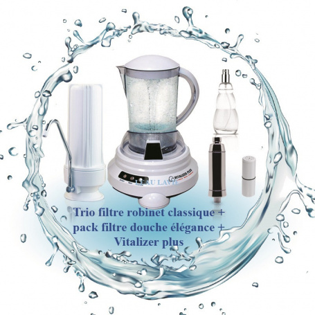 Gamme filtre eau robinet sur évier classique Filtre eau robinet - dynamiseur d'eau - filtre douche élégance - letempledelavie.fr