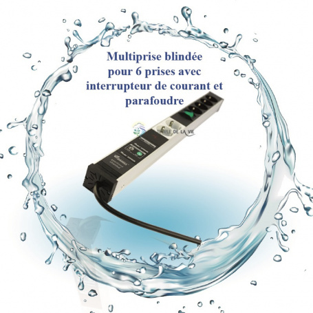 Protection Ondes Multiprise blindée 6 slots parafoudre, filtre hautes fréquences (CPL)