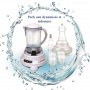 Pack eau dynamisée et informée via le vitalizer plus. carafe et verres ondes de formes avec fleur de vie or 24 carats. Une eau s