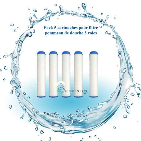 Filtres douches Recharges pour pommeau de douche multijets 3 voies Spa-Spray, Massage ou Pluie