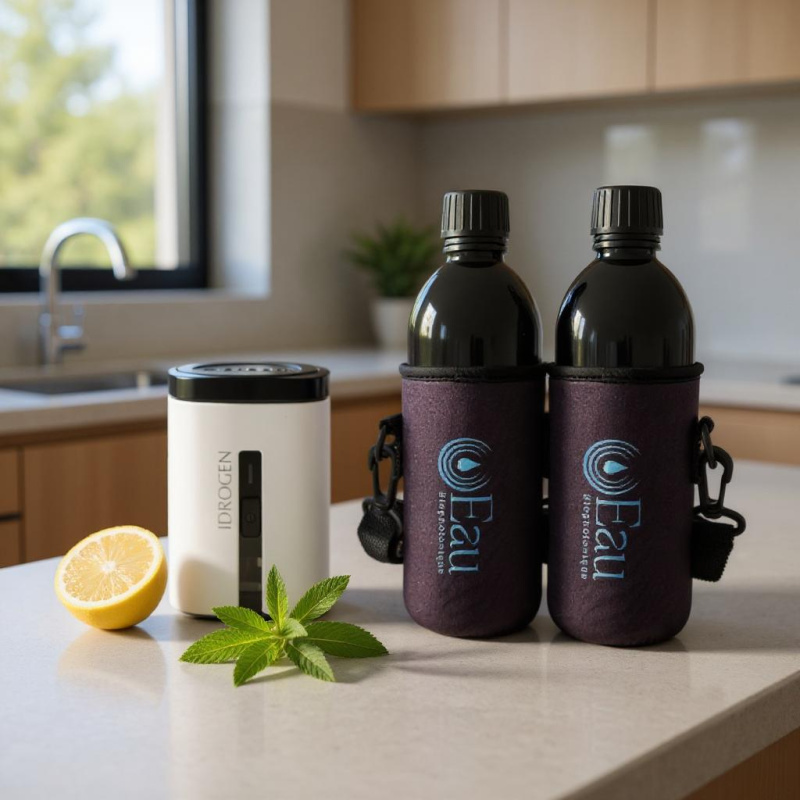Générateur d'eau hydrogénée IDROGEN et deux bouteilles photoniques