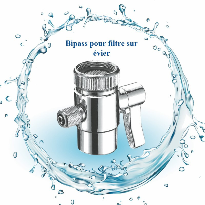 Bipass de rechange pour filtre à eau sur évier Inox