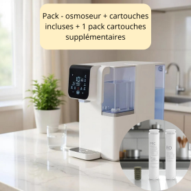 Osmoseur de plan de cuisine sans PFAS livré avec son pack de cartouches