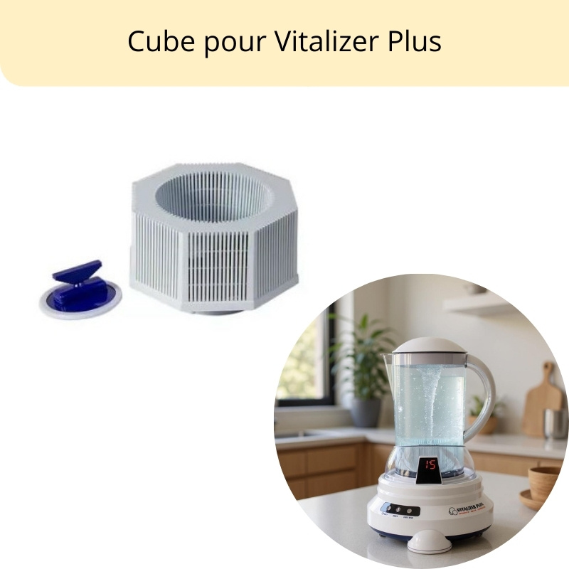 Cube de minéraux du Vitalizer Plus, zéolithe et tourmaline