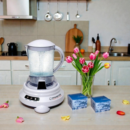 dynamiseur d'eau vitalizer plus par vortex avec 2 recharges et roses. une eau informée, dynamisée, structurée, magnétisée