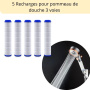 Filtres douches Recharges pour pommeau de douche multijets 3 voies Spa-Spray, Massage ou Pluie