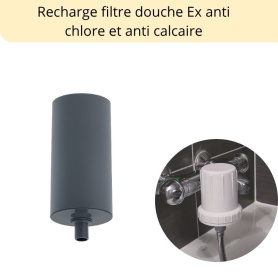 recharge Filtre douche Cartouche filtre douche anti calcaire/chlore EX | Letempledelavie.fr