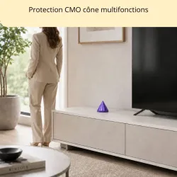 Cône de protection anti-ondes multifonctions CMO mf04 posé sur un meuble