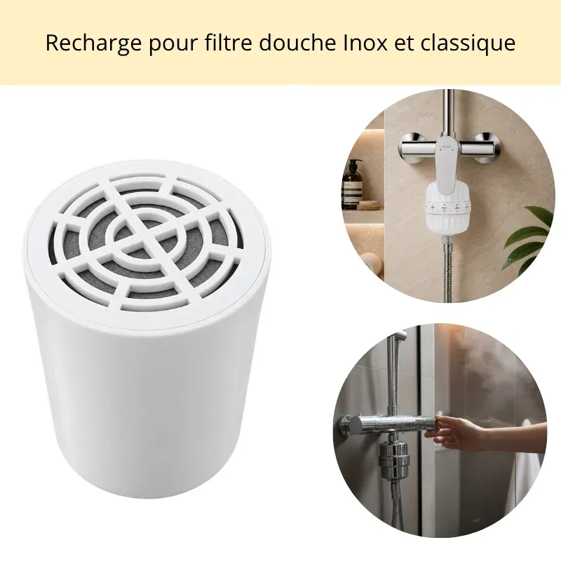 Cartouche de rechange KDF et céramiques pour filtre douche SDB