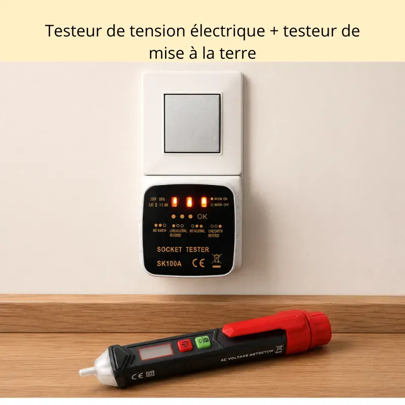 Testeur de tension électrique sans contact et testeur de mise à la terre