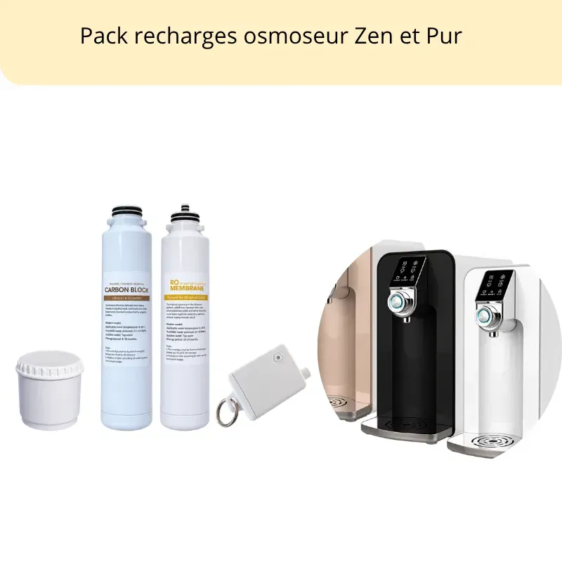 Pack de cartouches de rechange pour osmoseur de plan de cuisine zen et pur