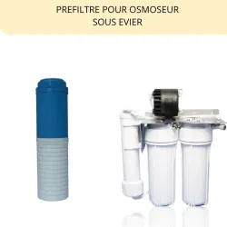 Cartouche préfiltre pour osmoseur domestique sous evier avec réservoir,