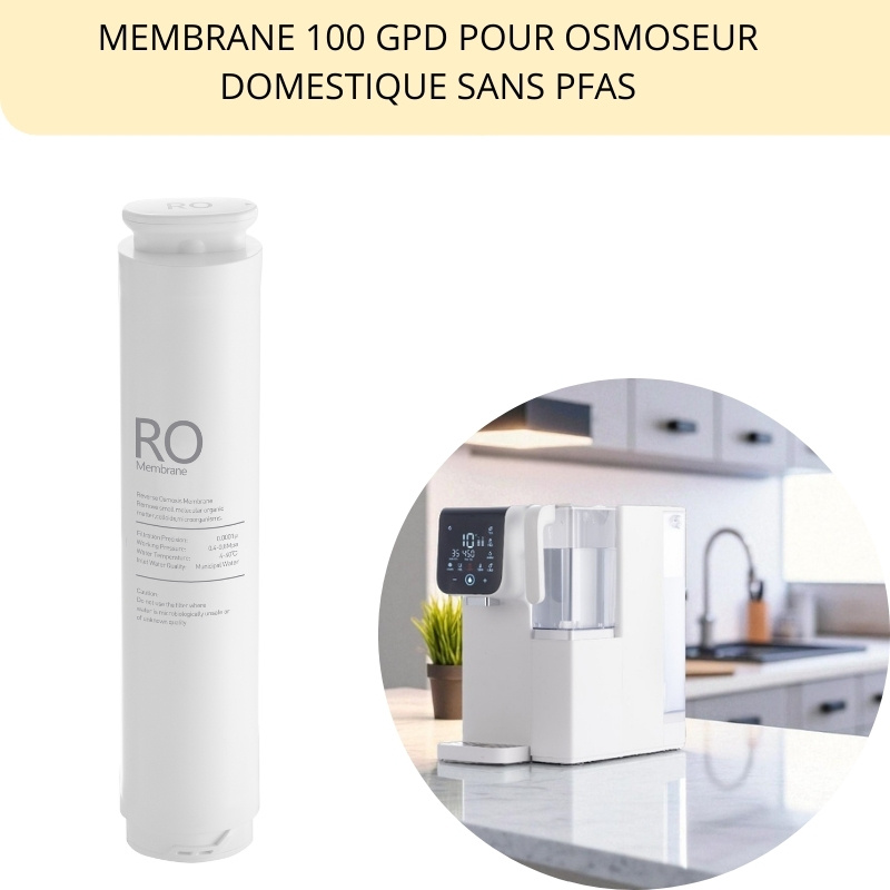 Membrane pour osmose inverse sur plan de cuisine sans PFAS