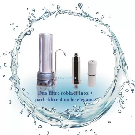 Filtre eau robinet inox - filtre douche élégance 