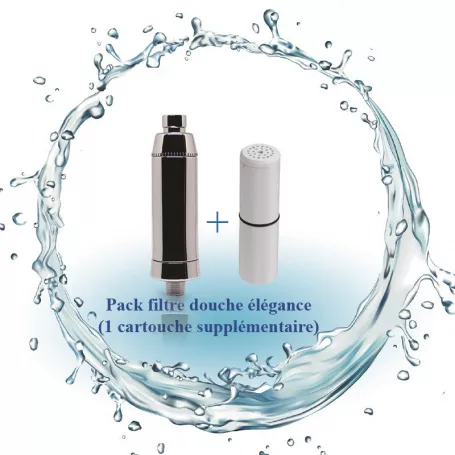 Filtre douche anti calcaire/anti chlore (Ions négatifs) - Purification de  l'eau - Protection de la peau
