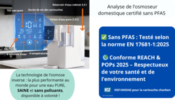 Osmoseur Domestique  par LEAU LAVIE ne contient aucun PFAS
